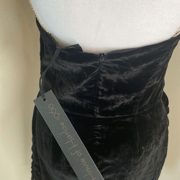 House of Harlow 1960 black velvet mini dress nwt - Picture 7 of 9